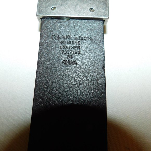Calvin Klein Jeans Genuine Leather Belt Size 38 - Picture 4 of 6
